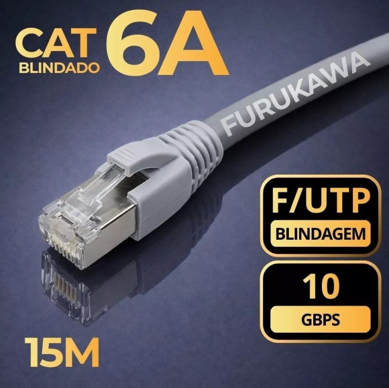 Cabo de Rede CAT6A 15 Metros 10Gbps Blindado Gigalan Furukawa