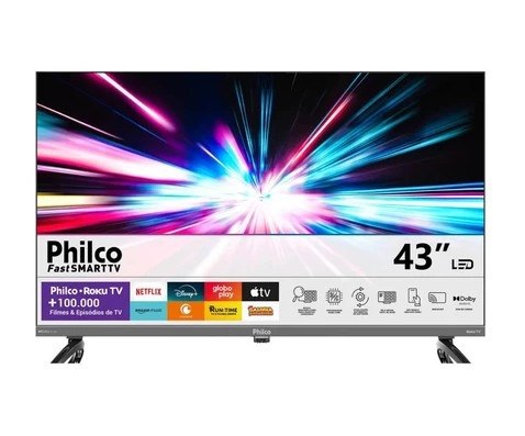 Smart TV 43” Philco P43CRA Full HD Wi-Fi HDMI USB Conversor Digital