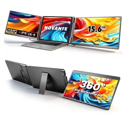 Monitor Portátil Expansor de Tela Dupla 15.6" FHD 1080p IPS