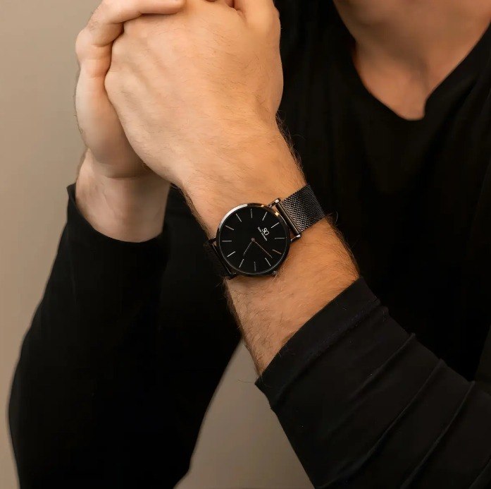 Relógio Masculino Preto Saint Germain Houston Full Black 40mm Fundo Preto + Frete Grátis