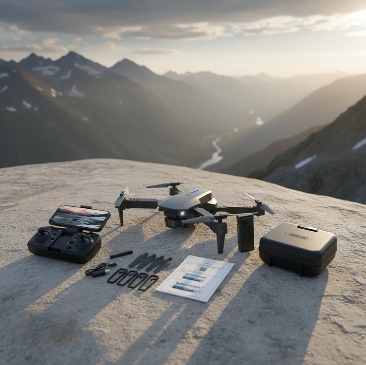 Drone Pro Full Hd Dobrável Wi-fi Câmera Completo 2 Baterias