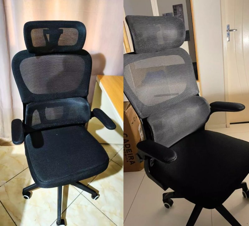 Cadeira de Escritório Ergonômica preta Giratória com Apoio Lombar e Braços Ajustáveis - LARUNO