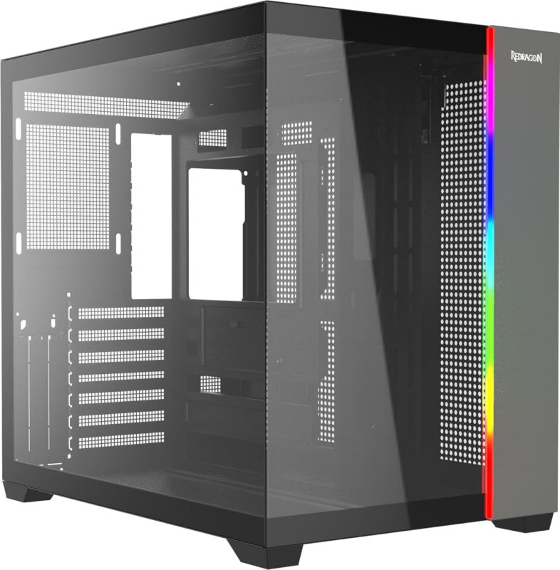 Gabinete Gamer Redragon Tesseract RGB Preto Sem Fans CA-614B