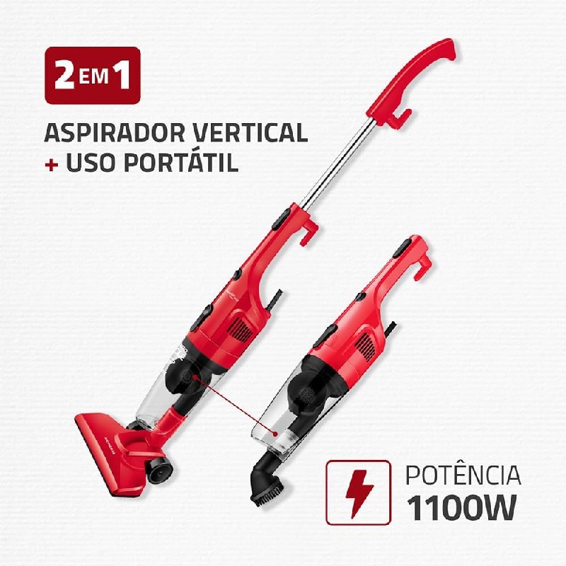 MONDIAL Aspirador Turbo Cycle 1100W - Vermelho/Preto