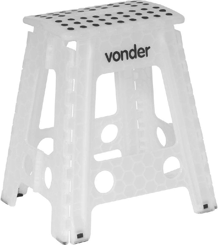 Banqueta Plástica Dobrável Vonder 45cm – Branca