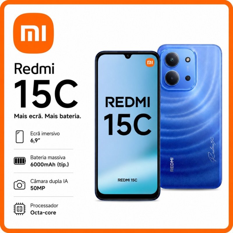 Smartphone Xiaomi Redmi 15C azul 8GB+256GB RAM,4GB+128GB RAM