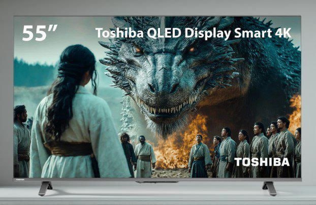 Smart TV QLED 55" 4K Toshiba Google TV 3 HDMI 2 USB Wi-Fi