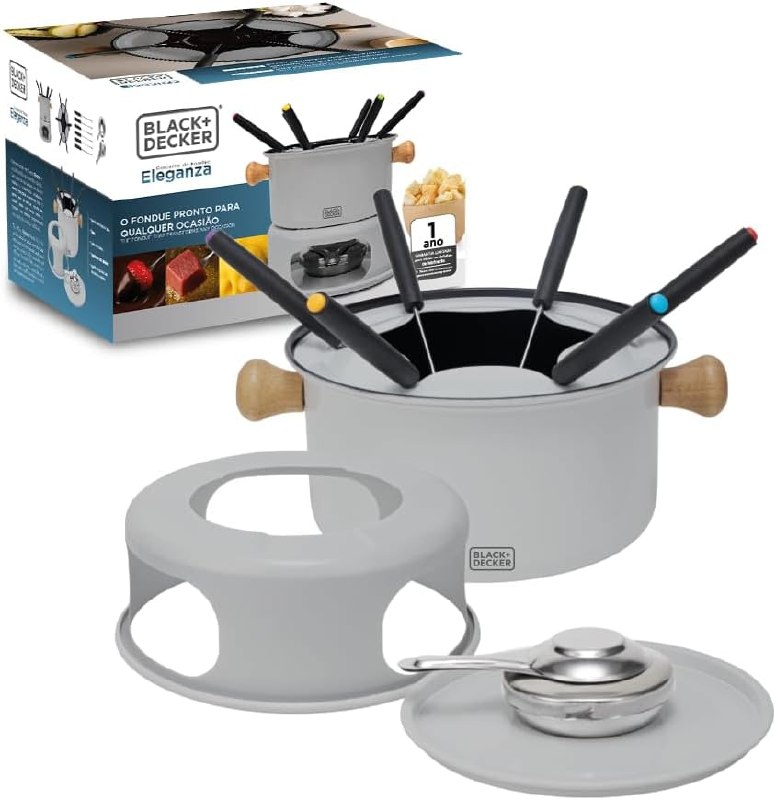 Conjunto para Fondue BLACK+DECKER Eleganza Grey – 10 Peças