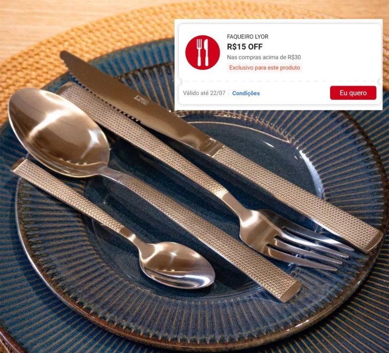 Faqueiro 16 Peças de Aço Inox Premium Santorini Prata - Lyor