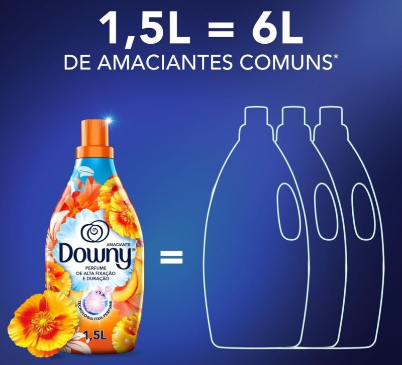 Amaciante Downy Verão Tropical 1.5L Rende 6L