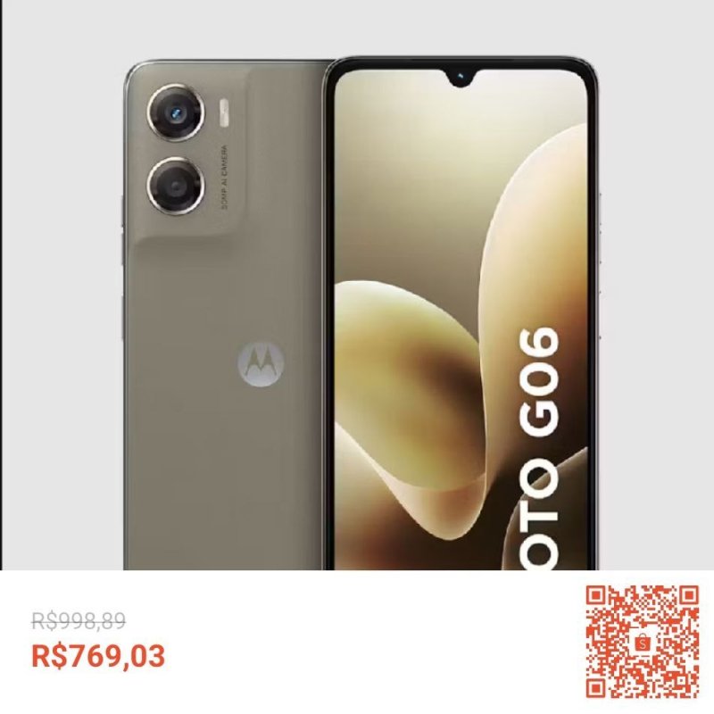 Smartphone Moto g06 4G Tela 6,9 Polegadas 256GB Câmera 50MP Motorola