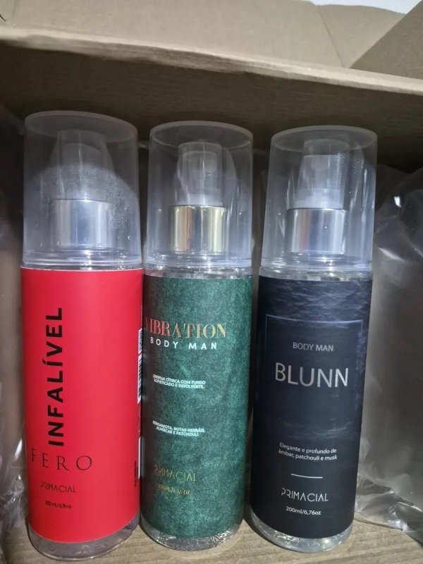 Kit Body Splash Masculino Vibration + Blunn + Infalível Fero + Frete Grátis
