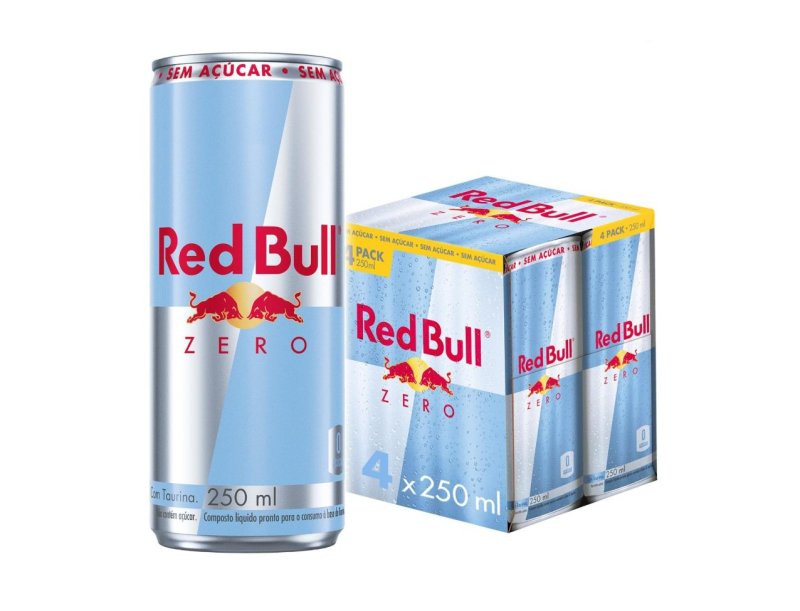 Red Bull Energético Zero Sem Açúcar 250ml - 4 latas