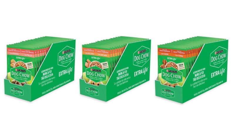 Pack Ração Úmida Cães Adultos Pequenos Dog Chow Salmão - Com 15 Sachês 100g
