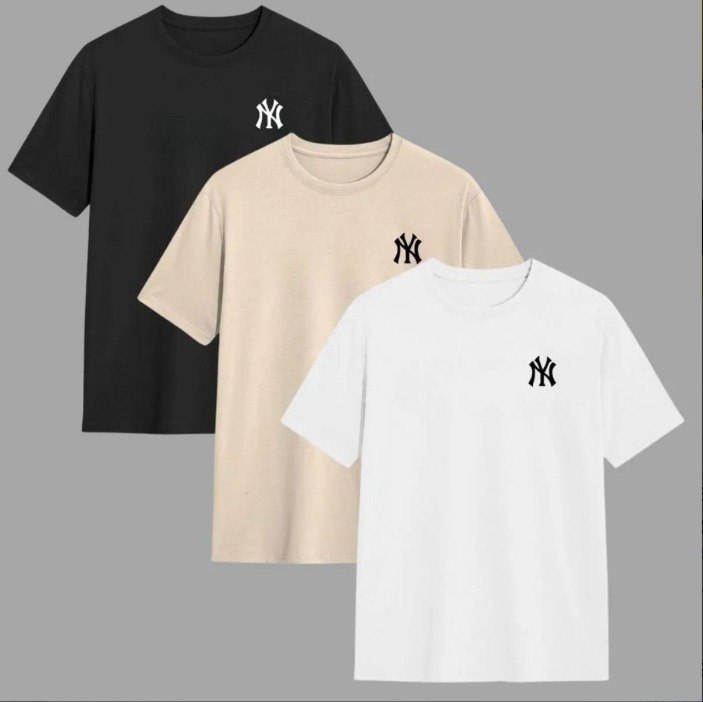 Kit 3 Camisetas Masculina Blusa Fio 30.1 Camisa 100% Algodão