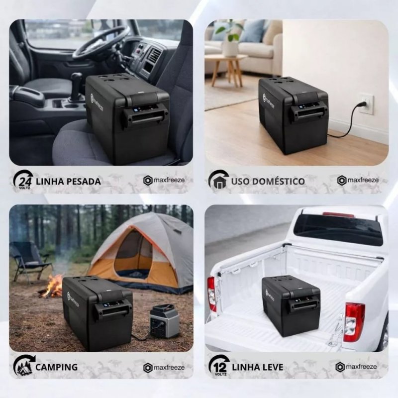 Mini Geladeira Portátil 35 Litros 12V/24V 110v/220v Caminhão Ônibus Van Camping Carro Trailer