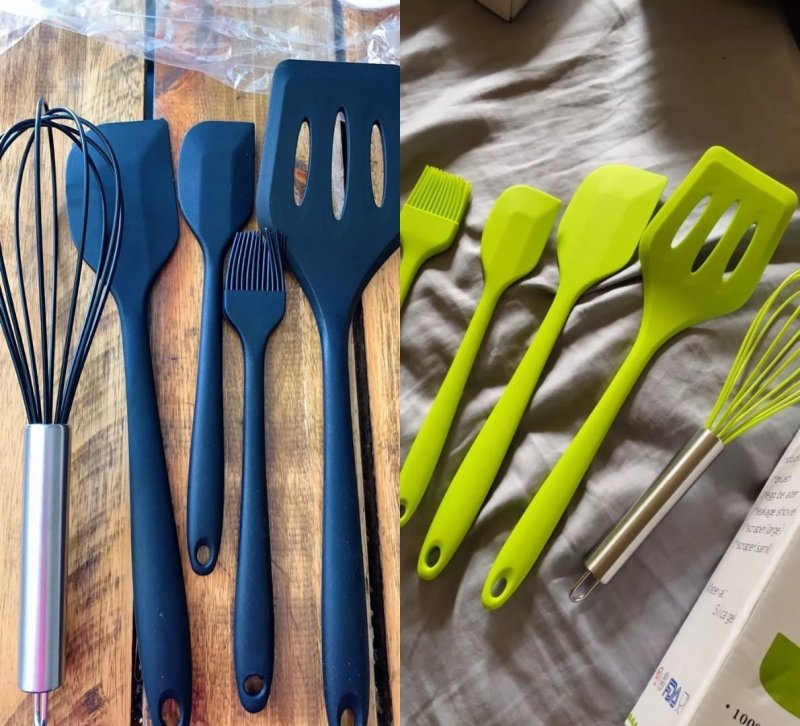 Kit 5 Peças Utensílios de Cozinha Silicone Colher Espátula Fue Espátula Pequena Pincel