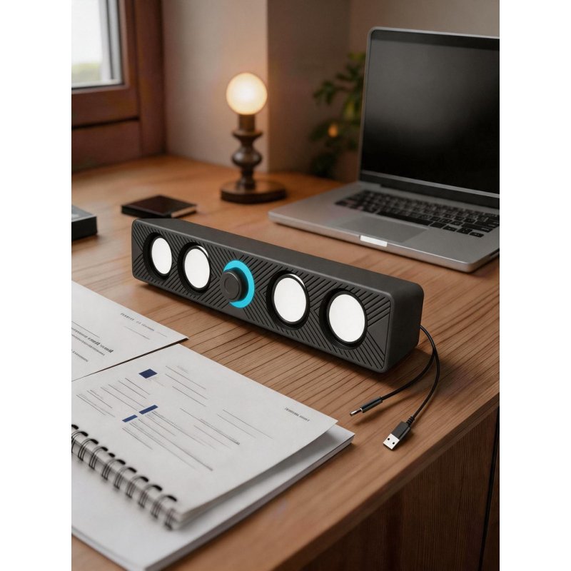 Caixa De Som Soundbar Led Para Computador PC USB P2 Gamer 1002/1090/1104/1136