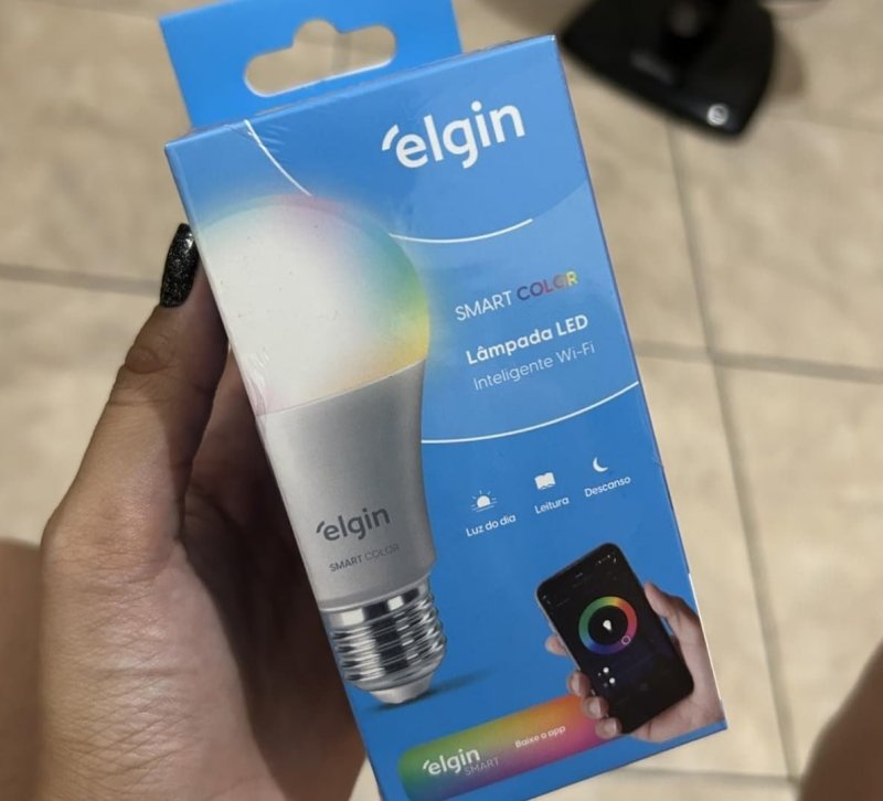 Lâmpada Inteligente Mais Potente 15W Smart Color RGB Wifi Elgin compatível com Alexa e Google Home