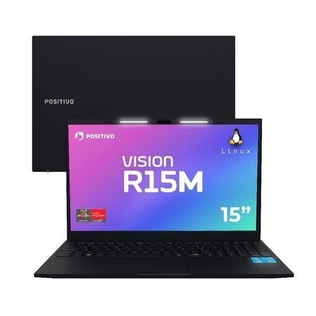 Positivo Vision R15M, Notebook AMD Ryzen 7-5825U, 32GB RAM, 512GB SSD, Tela 15,6" Full HD IPS, Minitela Integrada, Linux