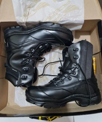 Bota Militar Acero Tiger Pró Zíper Coturno Cano Médio Couro