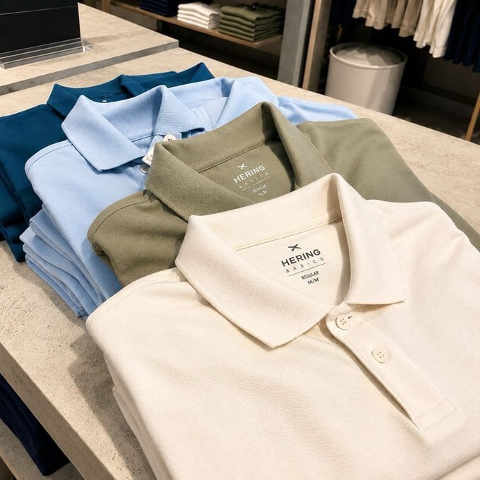 Camisa Polo Básica Masculina Manga Curta Em Piquet Hering