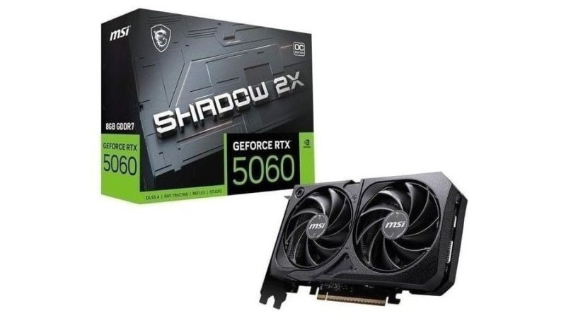 Placa de Video MSI RTX 5060 Shadow 2X OC, 8GB