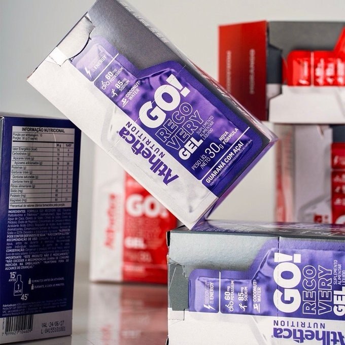 Pack com 10 Sachês Energy Now Gel Athletica Nutrition GO! 30g Guaraná e Açaí + Frete Grátis