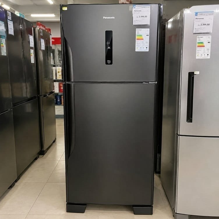 Geladeira Ideal+ Panasonic BT58 Frost Free Inverter 446L Black Inox Look - NR-BT58PV3BA 127V