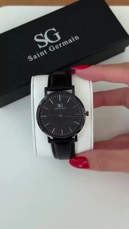 Relógio Masculino Saint Germain Murray Caixa Prateada De 40mm Preto Prateado