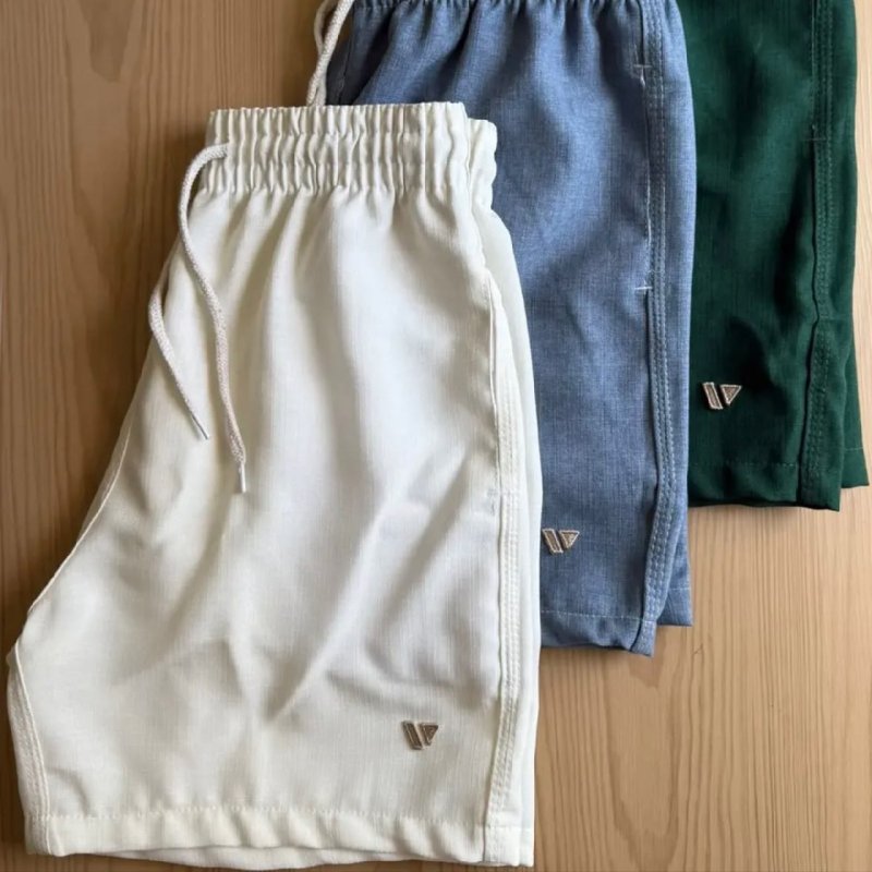 Shorts De Linho Masculino Bermudas Leve Praia Verão Voker
