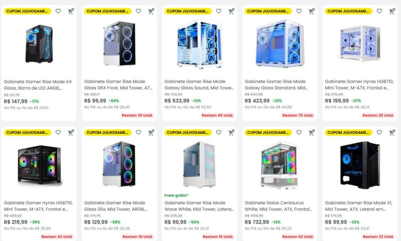 Cupom de 25% OFF em Gabinetes