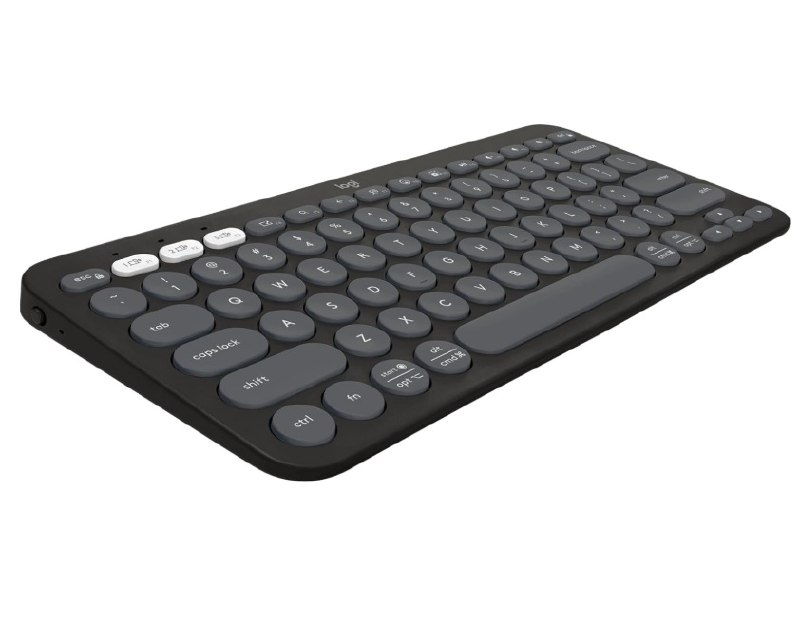 Teclado sem fio Logitech Pebble Keys 2 K380s com Conexão Bluetooth Easy-Switch e Pilha Inclusa, Cinza