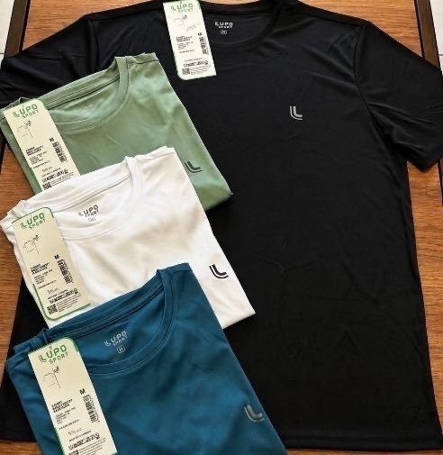 Kit 2 Camiseta Dry Masculina Fit Lupo Básica Academia
