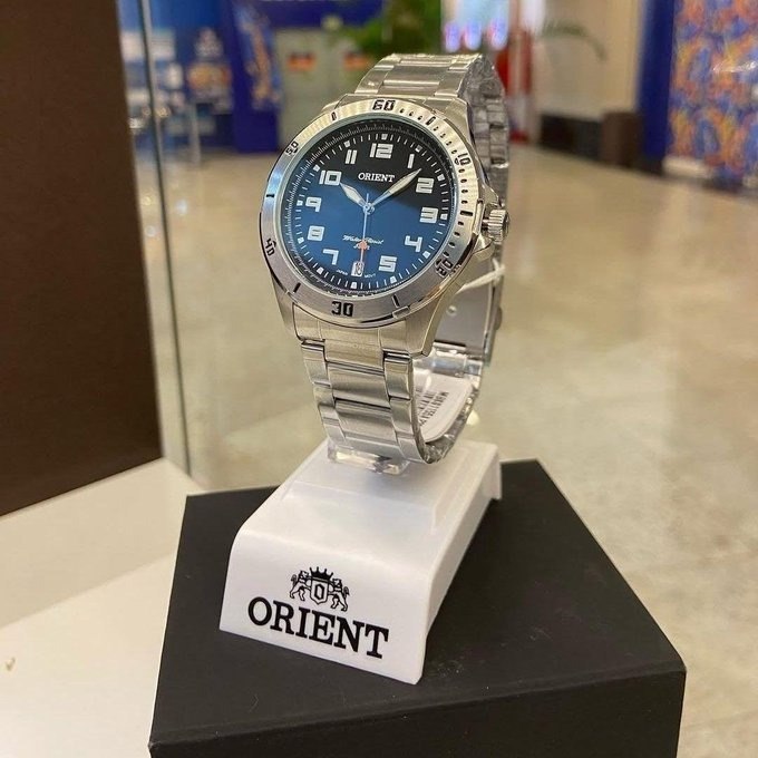 Relógio Orient Analógico Prateado + Frete Grátis