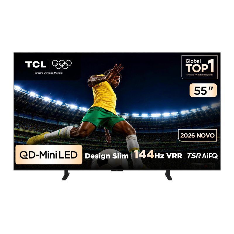 Smart TV TCL 55 Polegadas QLED Mini LED 4K HDR10+ 144Hz