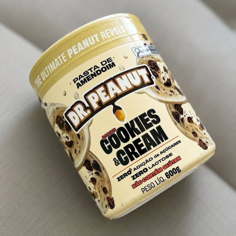 Pasta De Amendoim Dr. Peanut Sabor Cookies & Cream De 600g