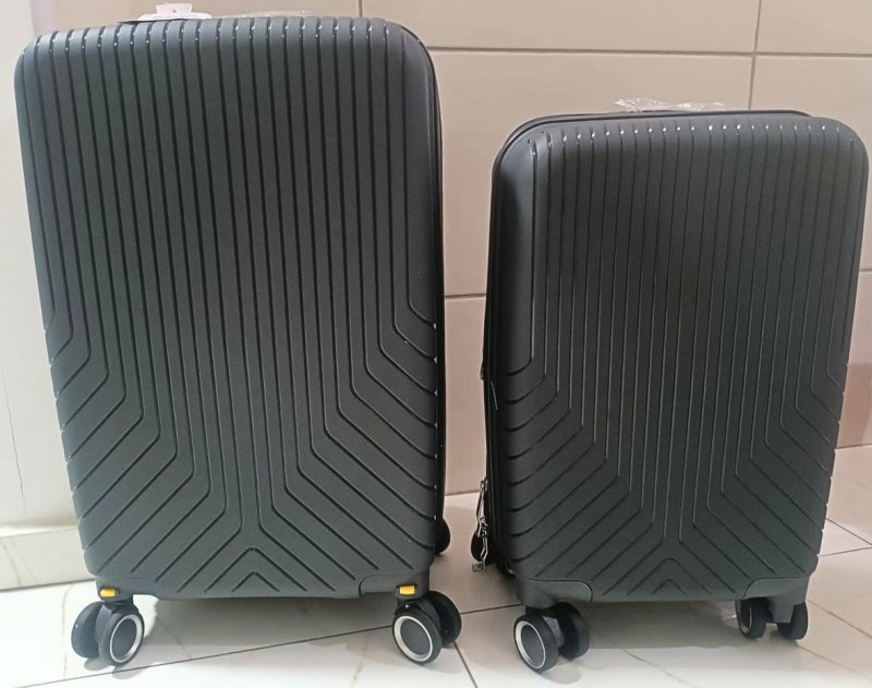 Cj Malas Polipropileno 2 Peças P e M com Rodas 360 França - AeroMalas (Grafite)