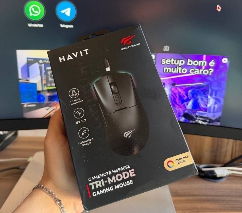 Mouse Usb Preto Com 7 Botoes - Havit Ms966se