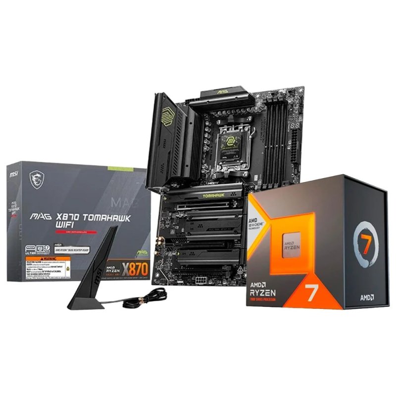 Kit AMD Ryzen 7 7800X3D + Placa-Mãe MSI MAG X870 Tomahawk WiFi