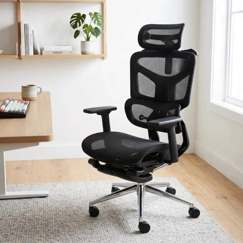 Cadeira De Escritório Ergonômica Diamond Tela Mesh Com Suporte Lombar Adptavel Encosto Ajustável 4 Posições Preta Vincere Brasil