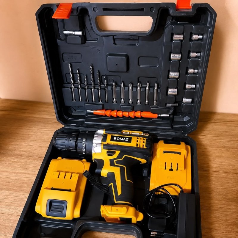 Parafusadeira Furadeira 48v Profissional 2 Baterias Sem Fio