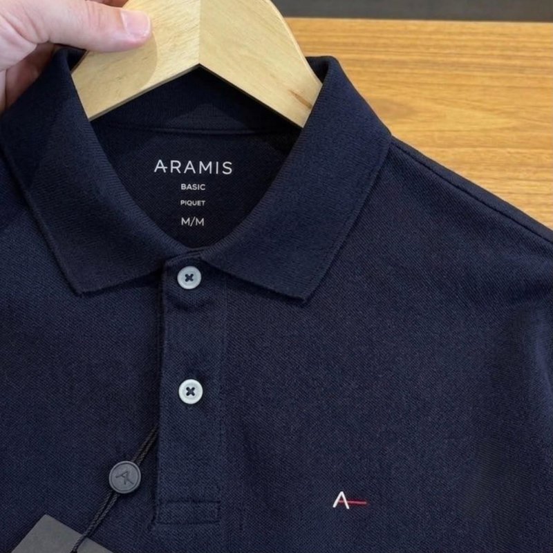 Camiseta Polo Aramis Masculina Basic Piquet Marinho
