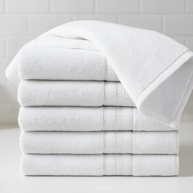 Kit 5 Toalhas Banho Gigante Grossa Hotel Luxo 75x150cm 480g Branco Hotel