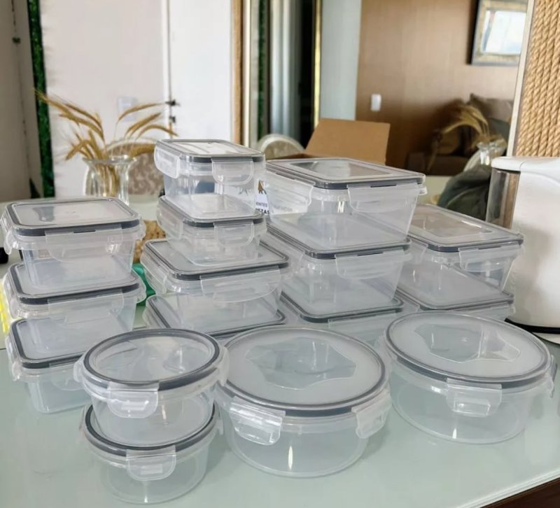 Conjunto De 16 Potes Herméticos Croix Com Tampa E Trava