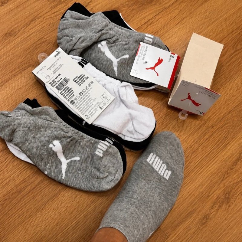 Kit 9 Pares Meias Puma Sapatilha Soquete Invisível Original + Frete Grátis