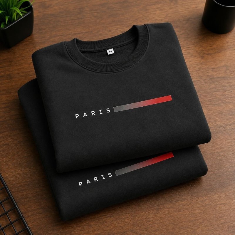 Moletom Masculino Gola Careca Flanelado Paris Suéter Frio
