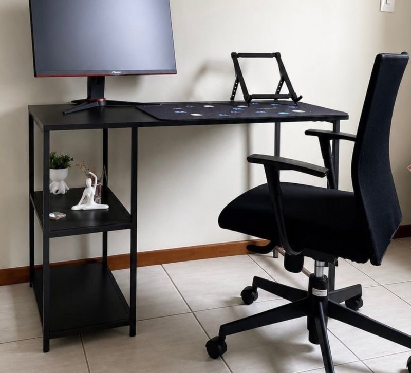 Escrivaninha Mesa Office Estudo Estilo Industrial Cor Preto 1,10m Klm Store