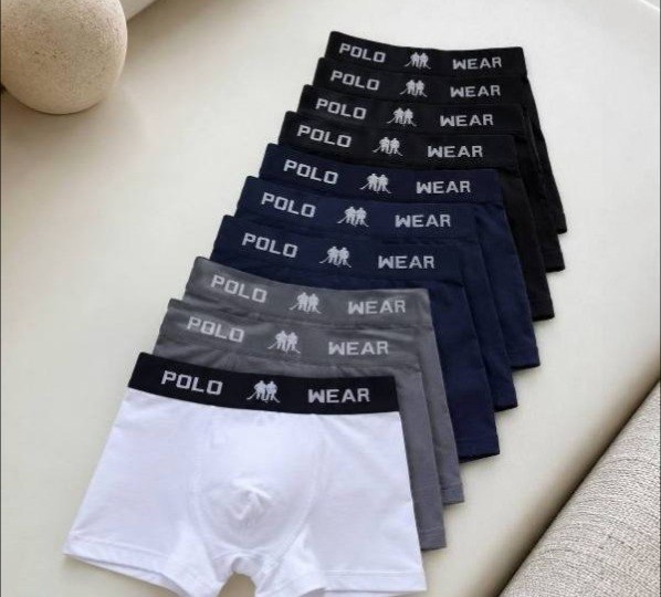 Kit 10 Cuecas Boxer Lisa Polo Wear Sortido Liso M
