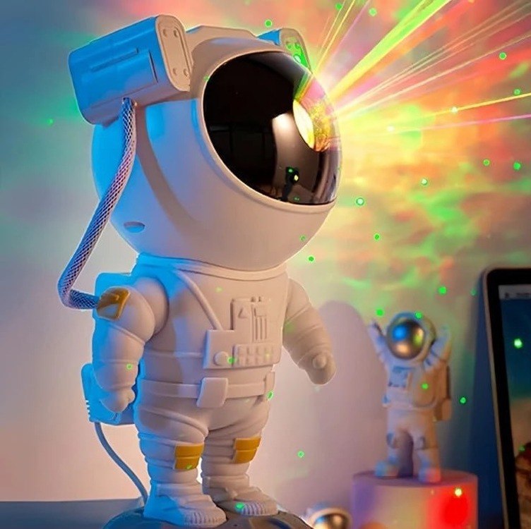 Projetor de Estrelas Astronauta para Quarto com Luz Nebulosa e Galáxia